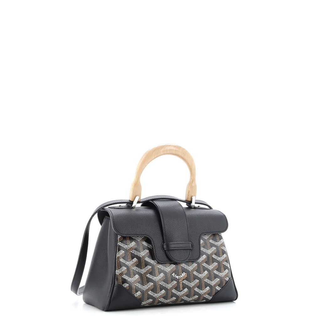 Saigon Top Handle Bag Coated Canvas with Leather Mini