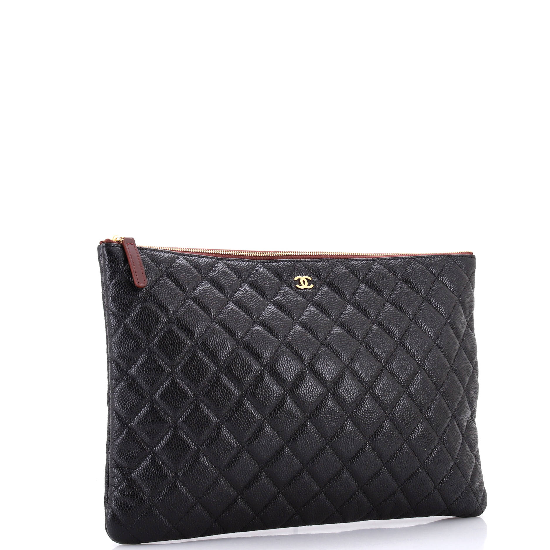 O Case Clutch Quilted Caviar Large