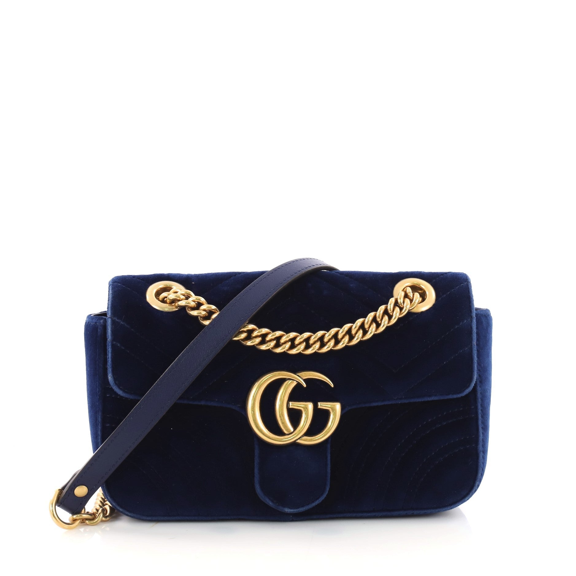 GG Marmont Flap Bag Matelasse Velvet Mini