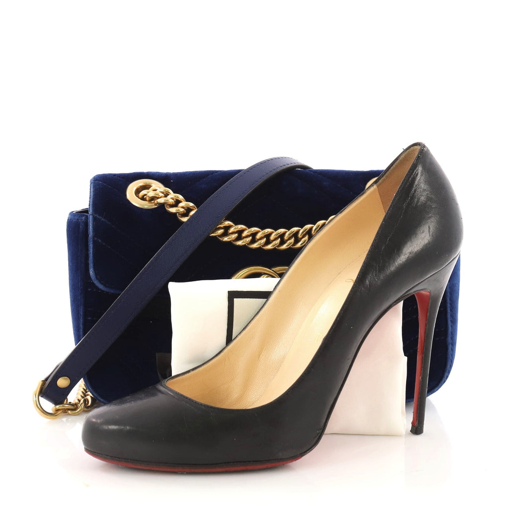 GG Marmont Flap Bag Matelasse Velvet Mini