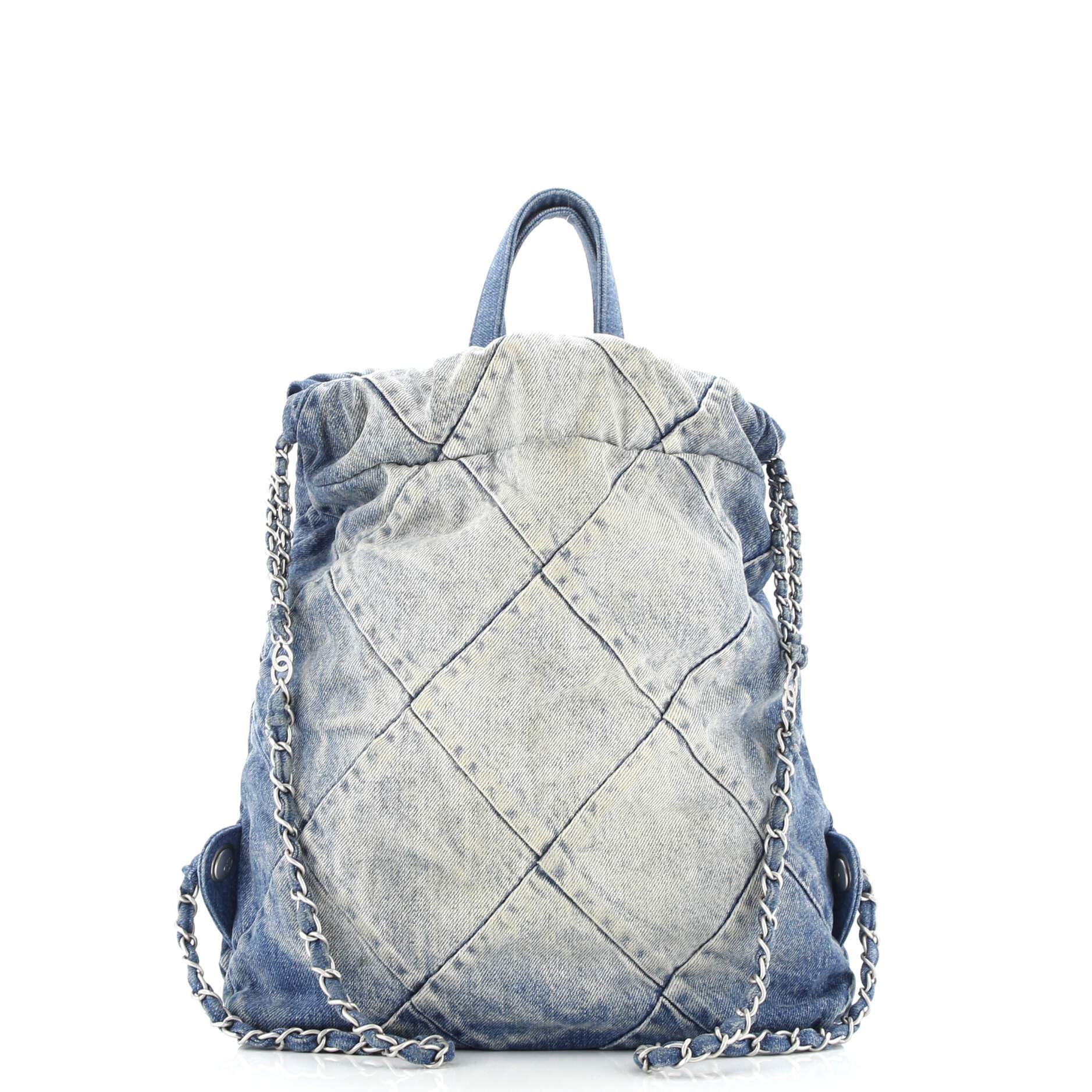 22 Chain Backpack Quilted Denim Medium