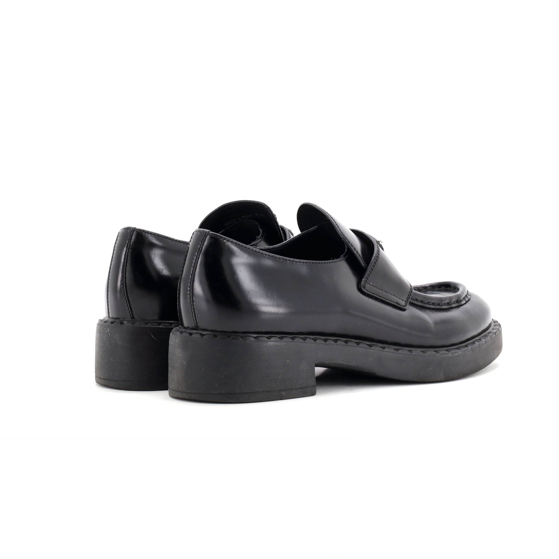 Women's Triangle Logo Loafers Spazzolato Leather