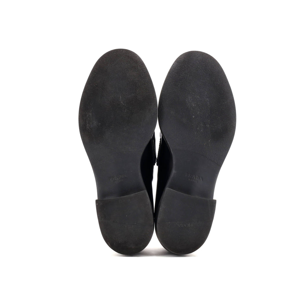 Women's Triangle Logo Loafers Spazzolato Leather