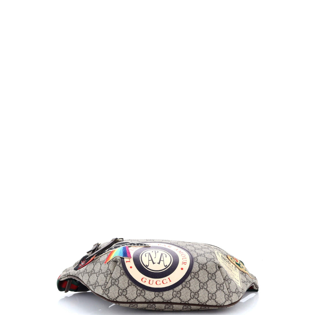 Courrier Zip Belt Bag GG Coated Canvas with Applique