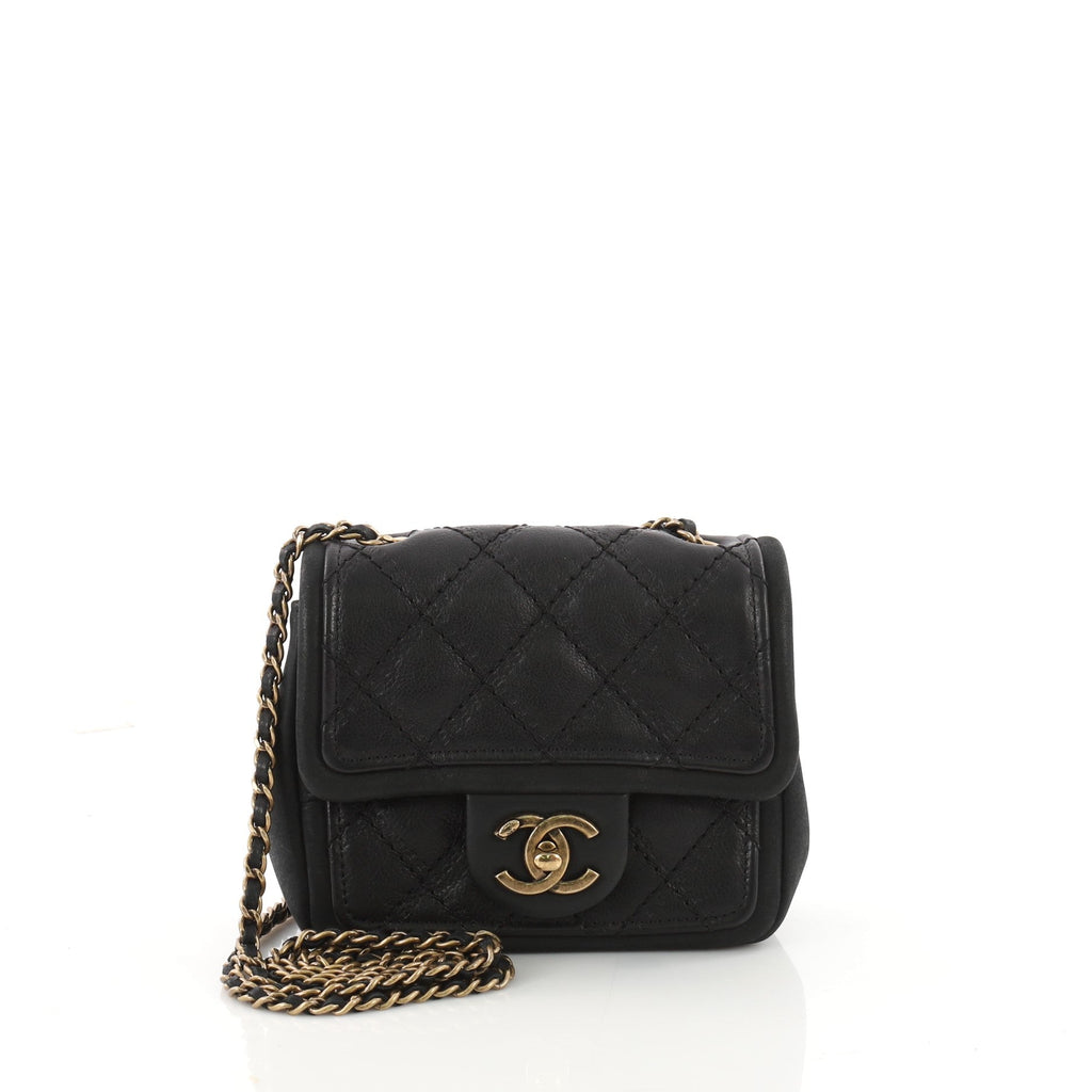 Double Stitch CC Flap Bag Iridescent Calfskin Mini