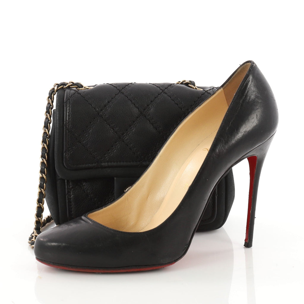 Double Stitch CC Flap Bag Iridescent Calfskin Mini