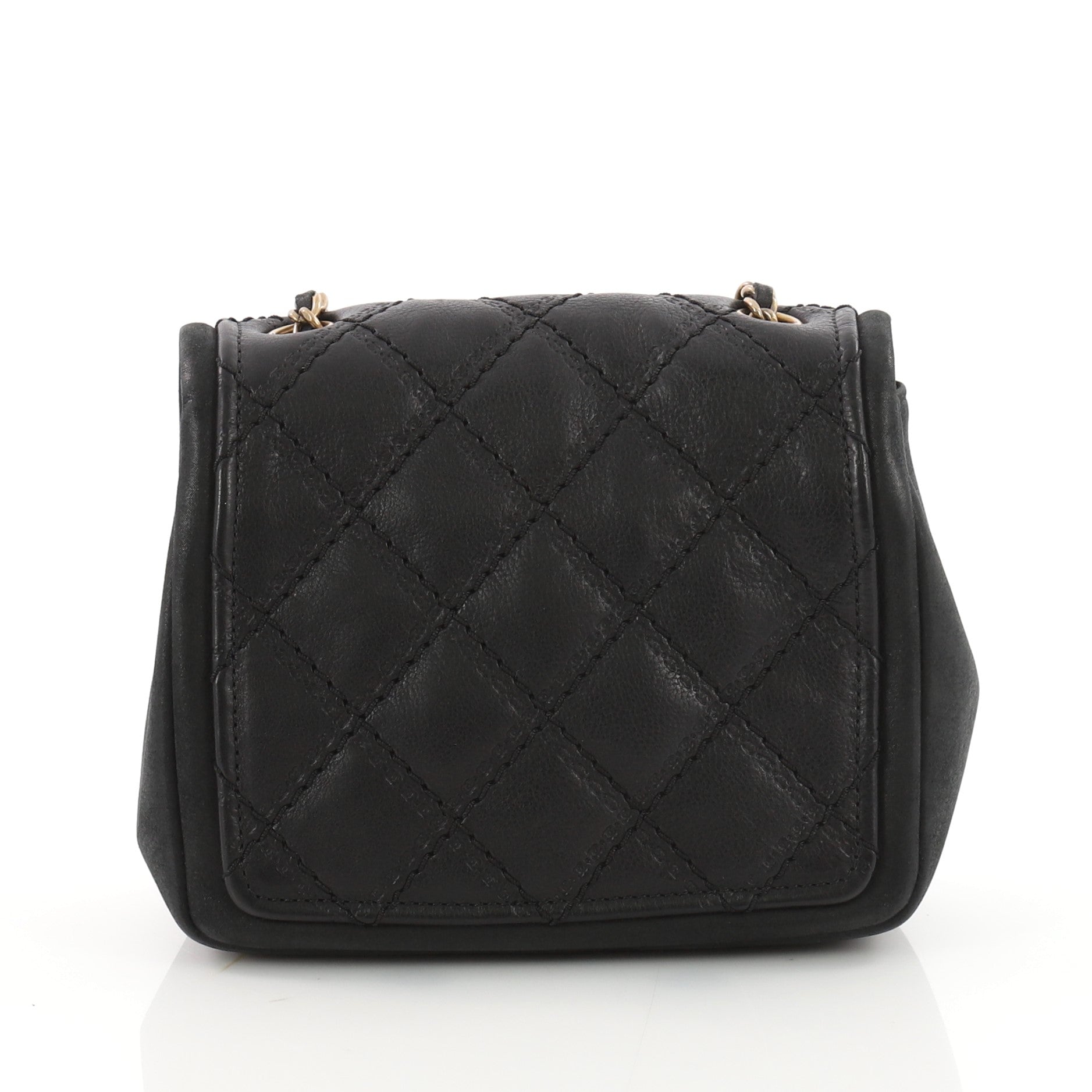 Double Stitch CC Flap Bag Iridescent Calfskin Mini