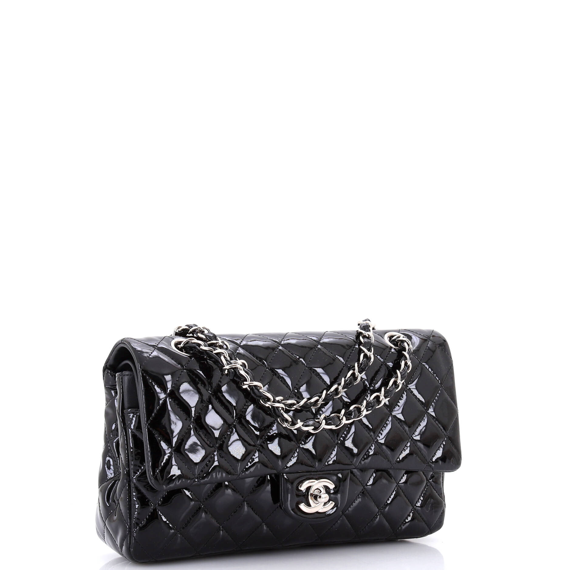 Classic Double Flap Bag Quilted Patent Medium