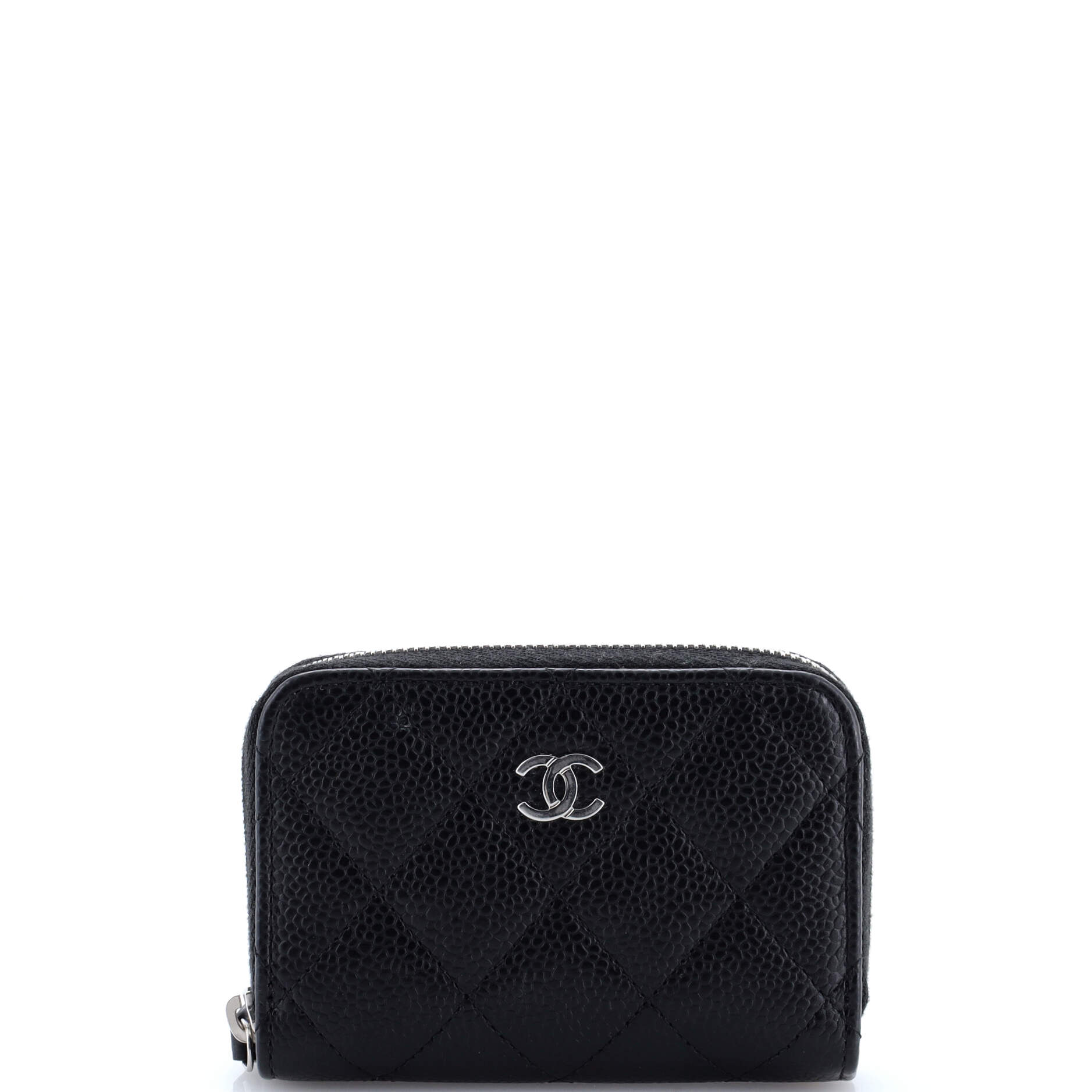 CC Zip Coin Purse Quilted Caviar Small