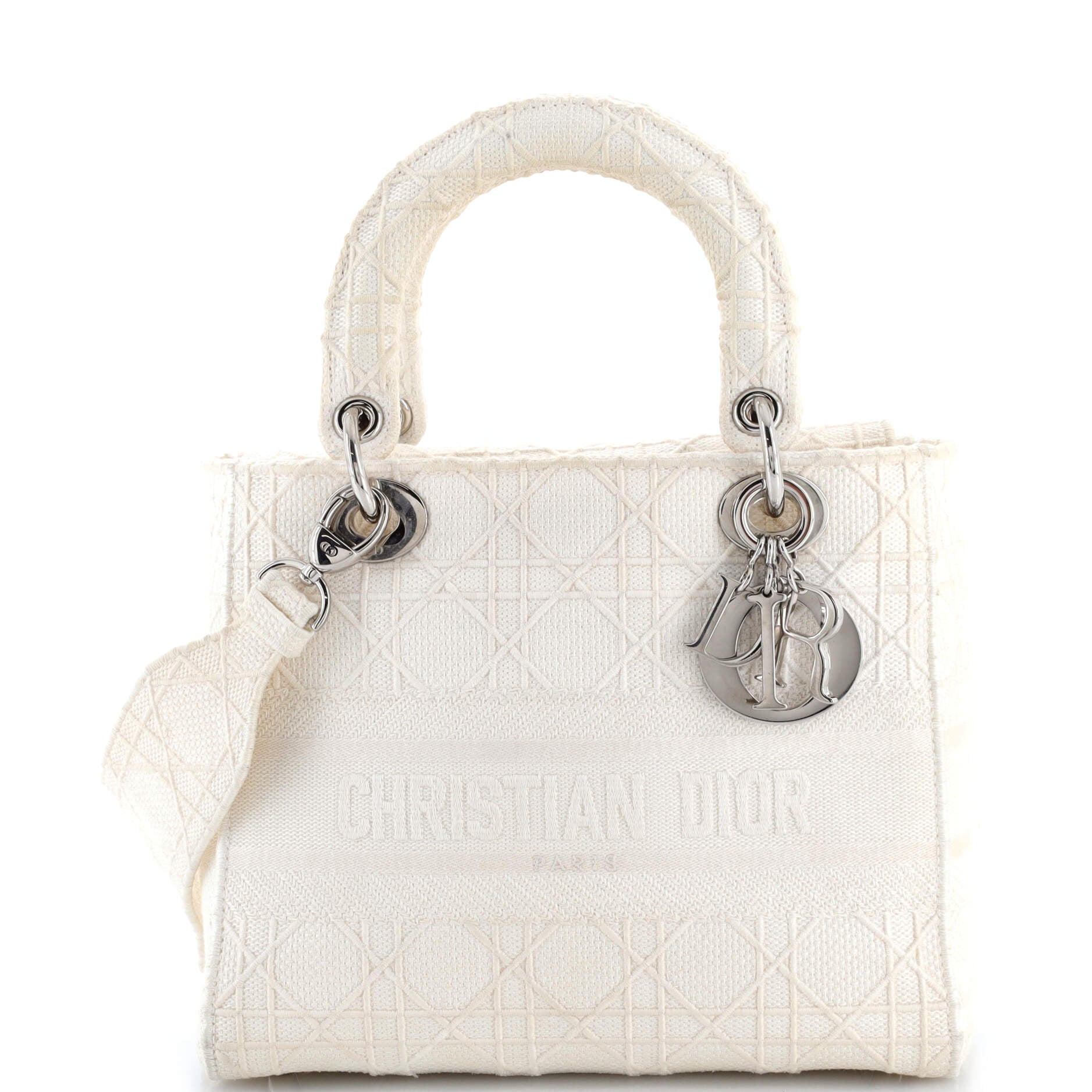 Lady D-Lite Bag Cannage Embroidered Canvas Medium