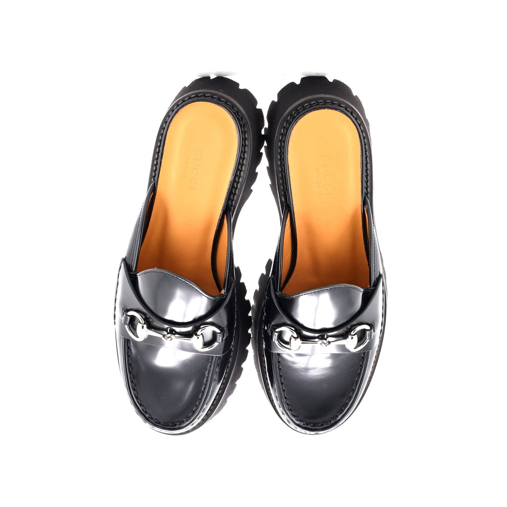 Women's Horsebit Flatform Mules Leather