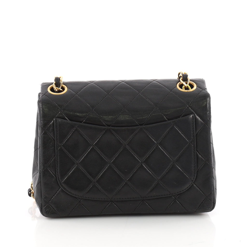 Vintage Square Classic Single Flap Bag Quilted Lambskin Mini