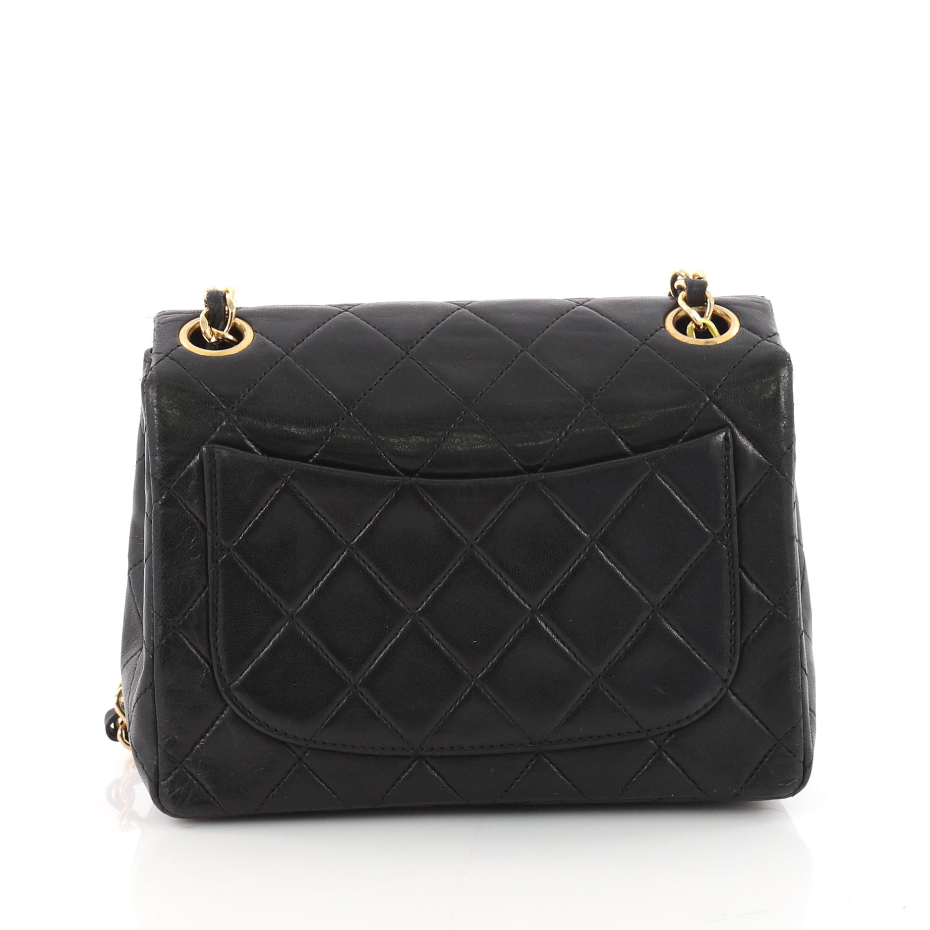 Vintage Square Classic Single Flap Bag Quilted Lambskin Mini