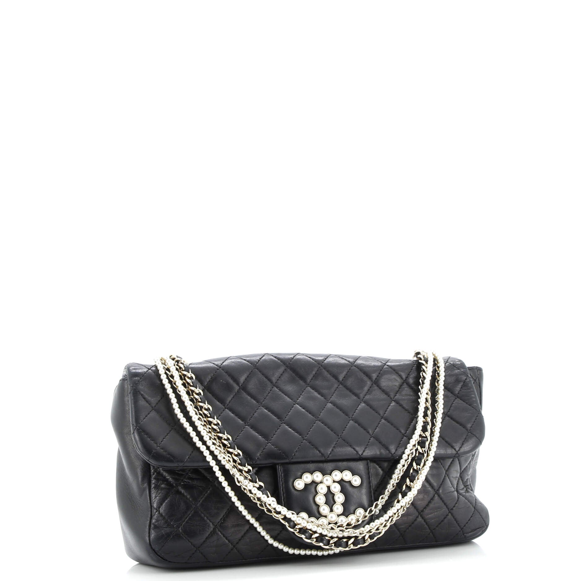 Westminster Pearl Chain Flap Bag Quilted Lambskin Medium