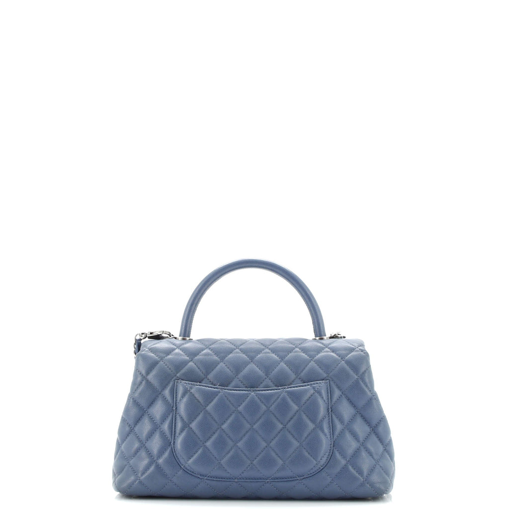 Coco Top Handle Bag Quilted Caviar Small