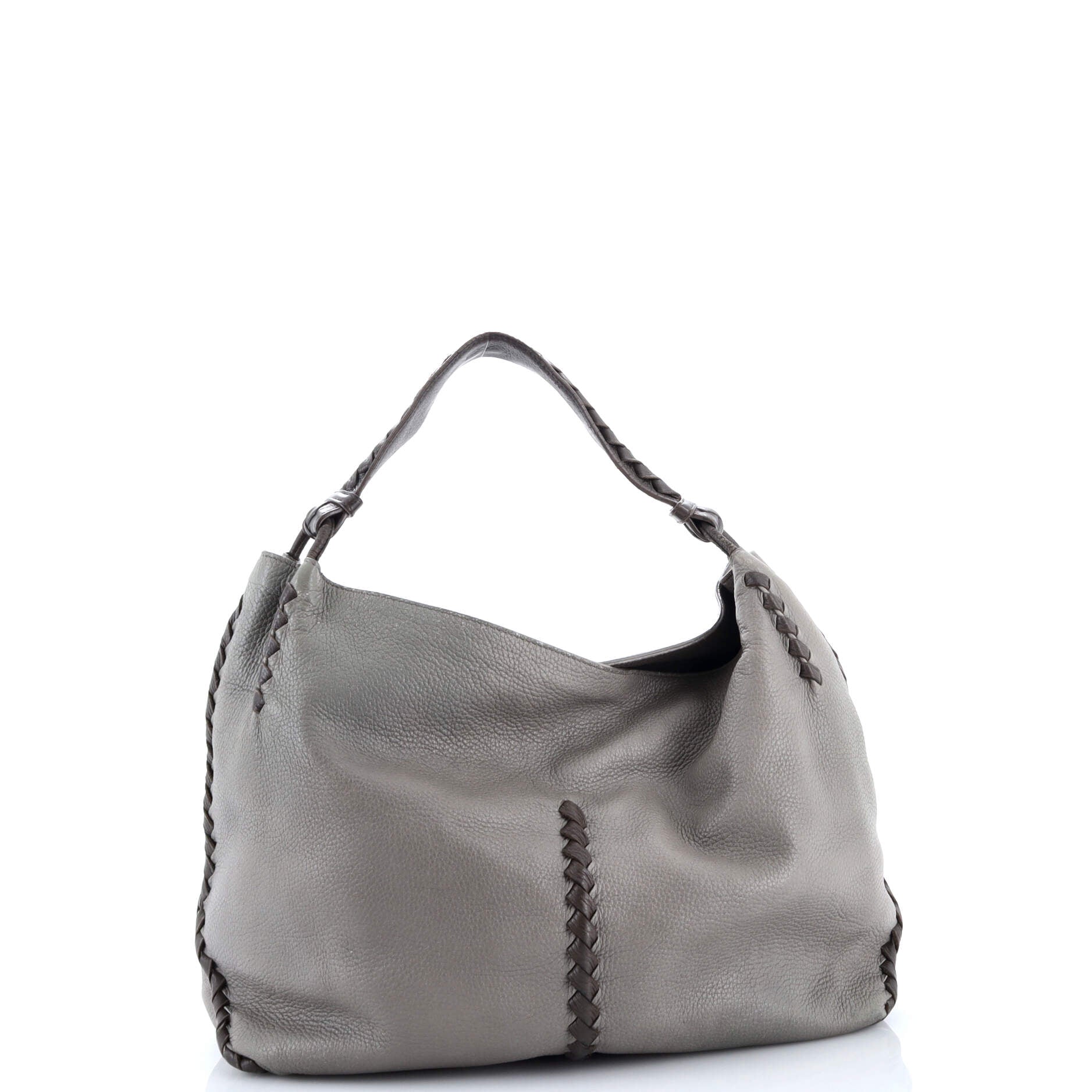 Open Hobo Cervo with Intrecciato Detail Medium