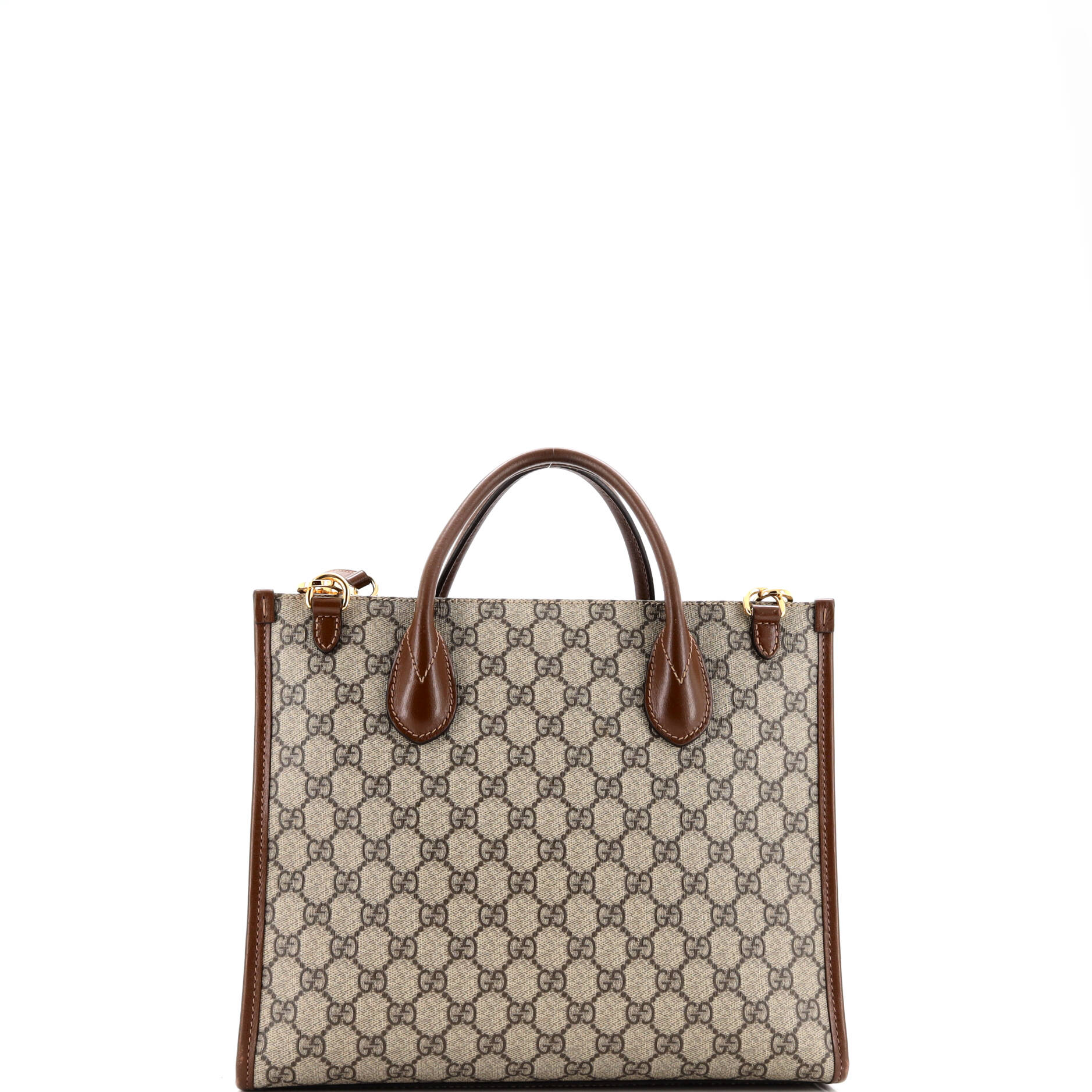 Structured Top Handle Open Tote GG Coated Canvas Small
