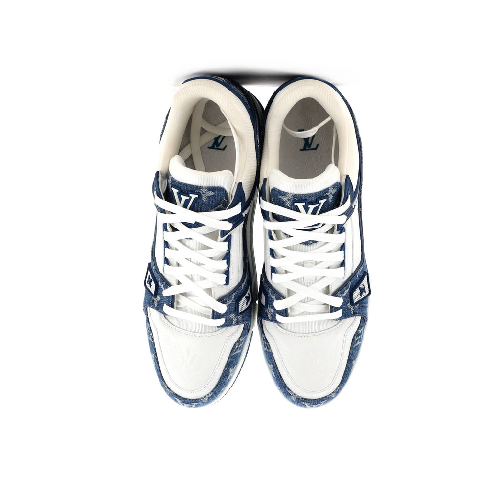 Men's LV Trainer Sneakers Monogram Empreinte Leather and Monogram Denim