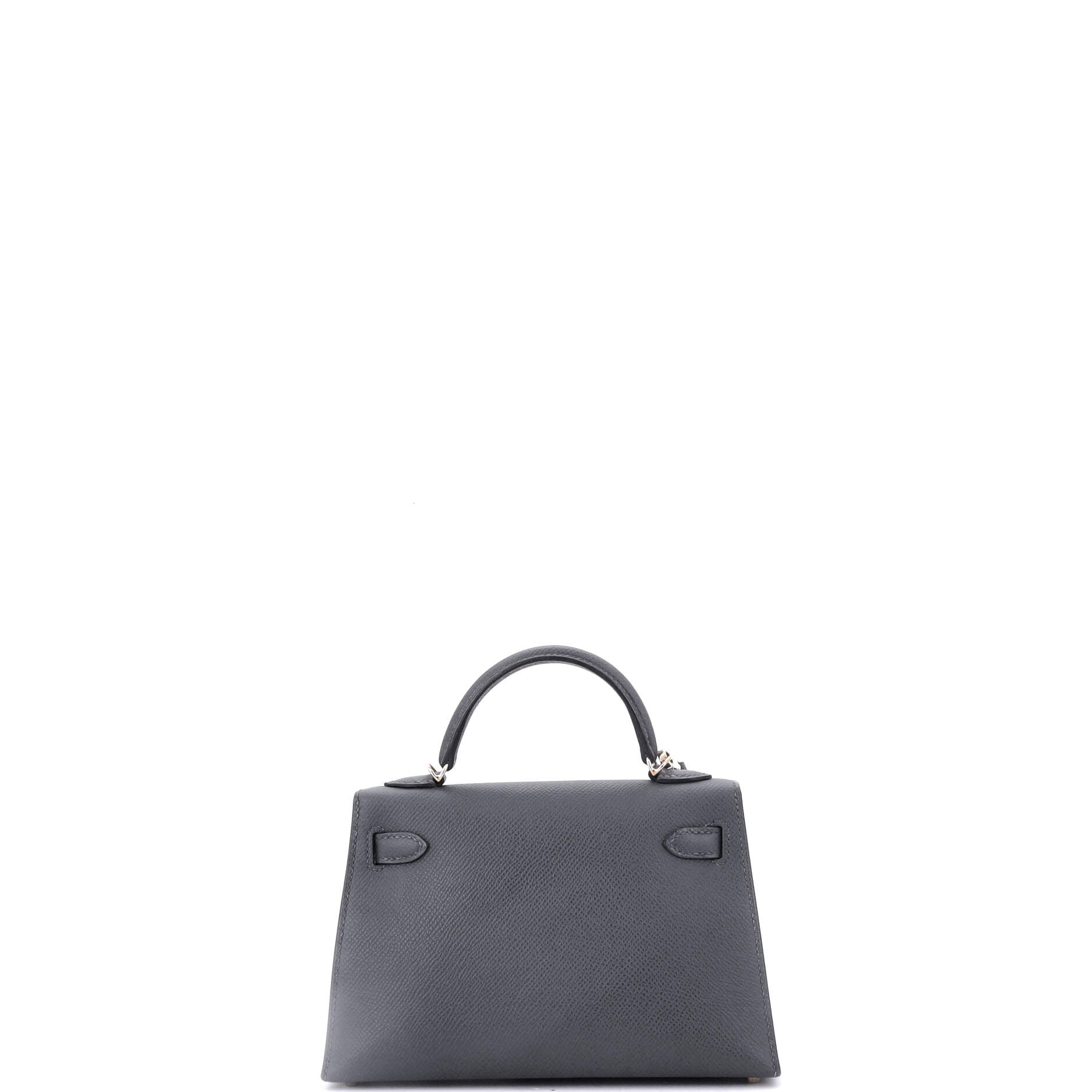Kelly Mini II Bag Grey Epsom with Permabrass Hardware 20