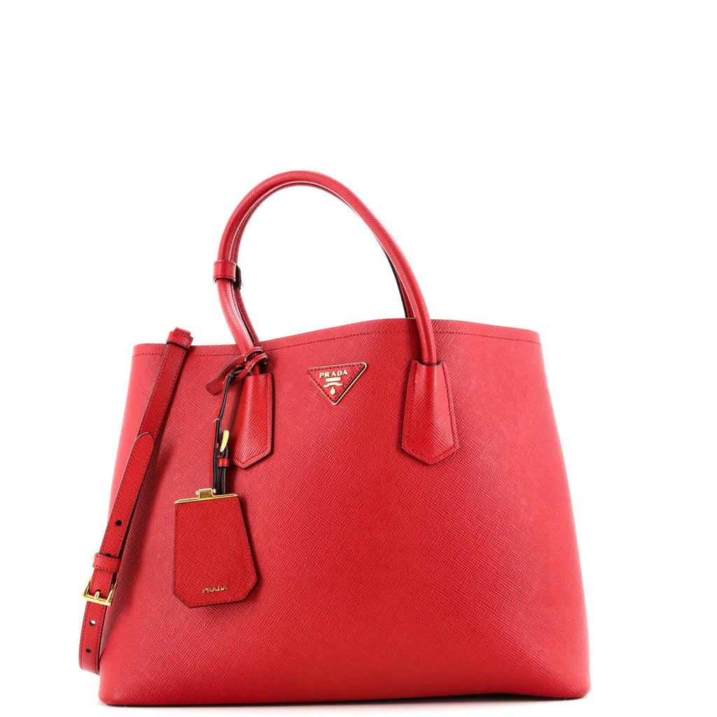 Cuir Double Tote Saffiano Leather Medium