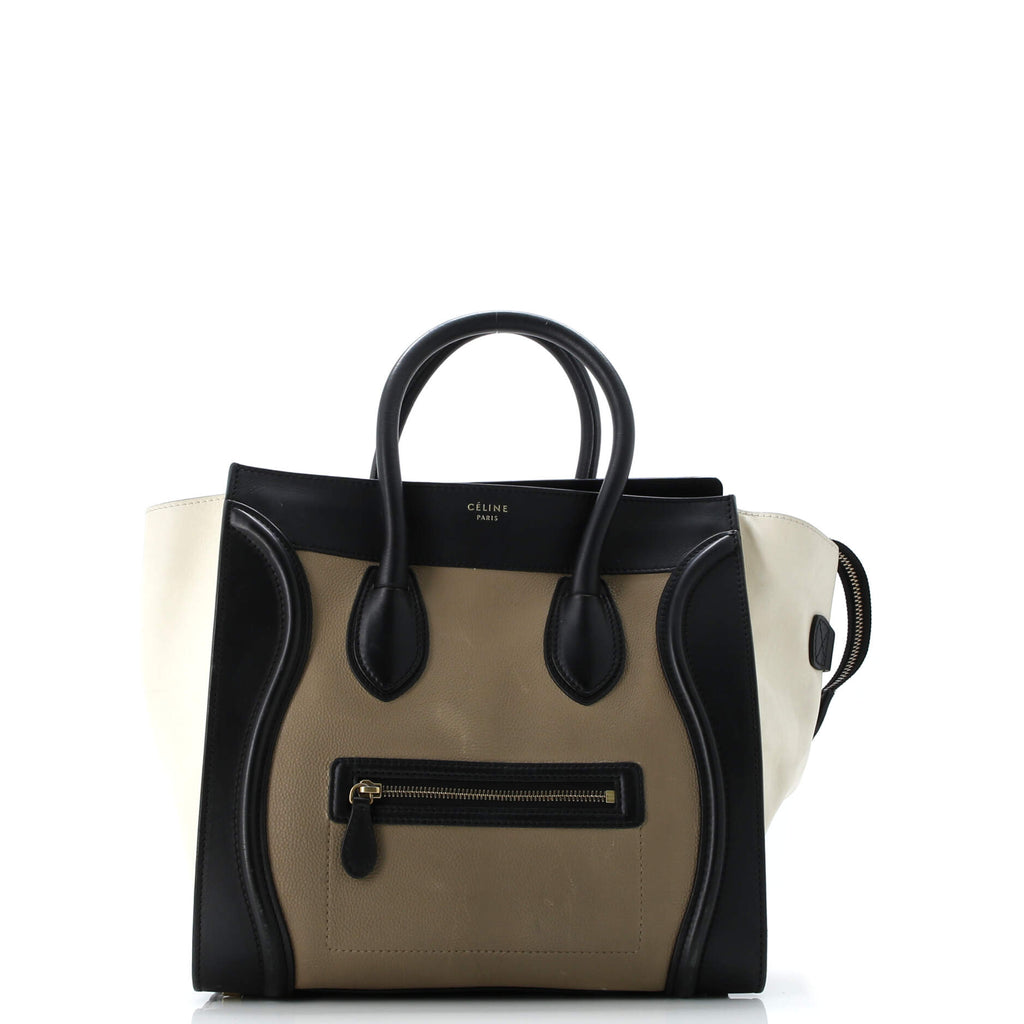 Tricolor Luggage Bag Leather Mini