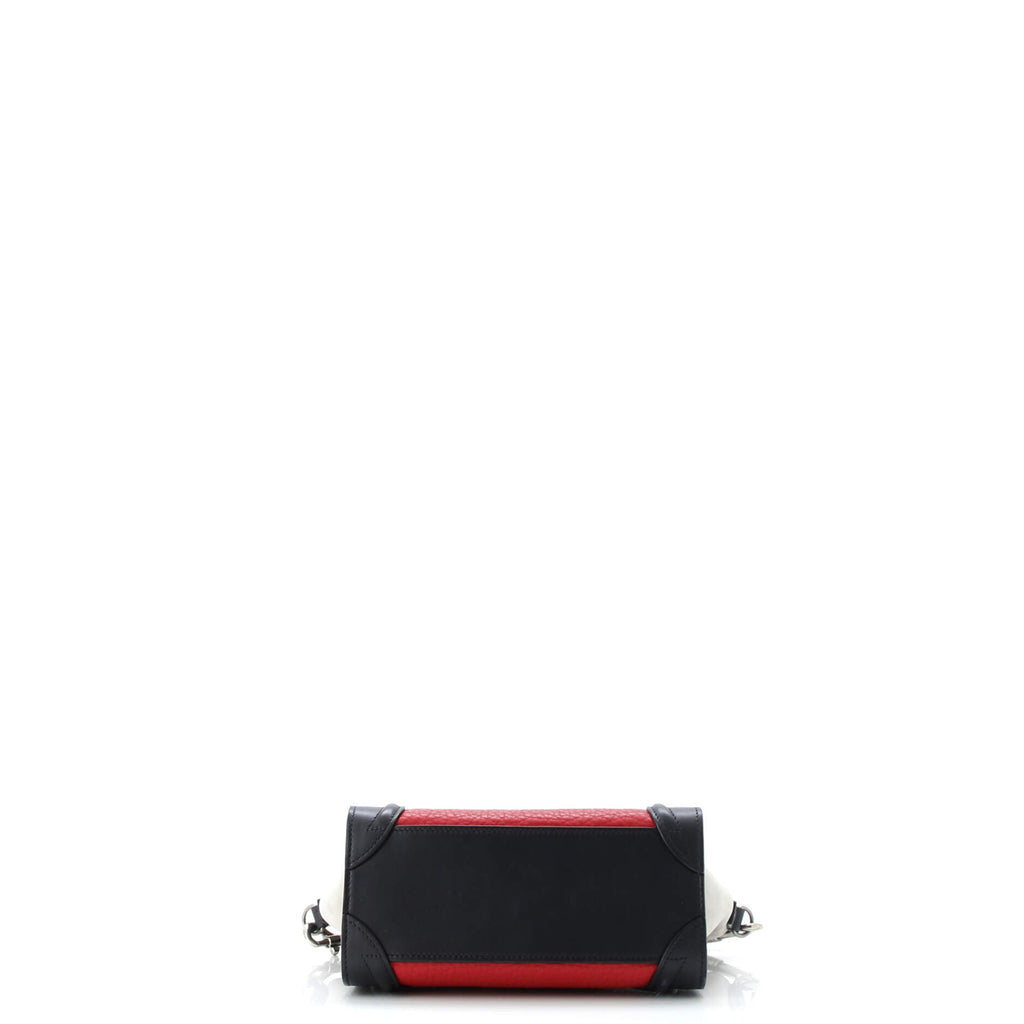 Tricolor Luggage Bag Leather Nano