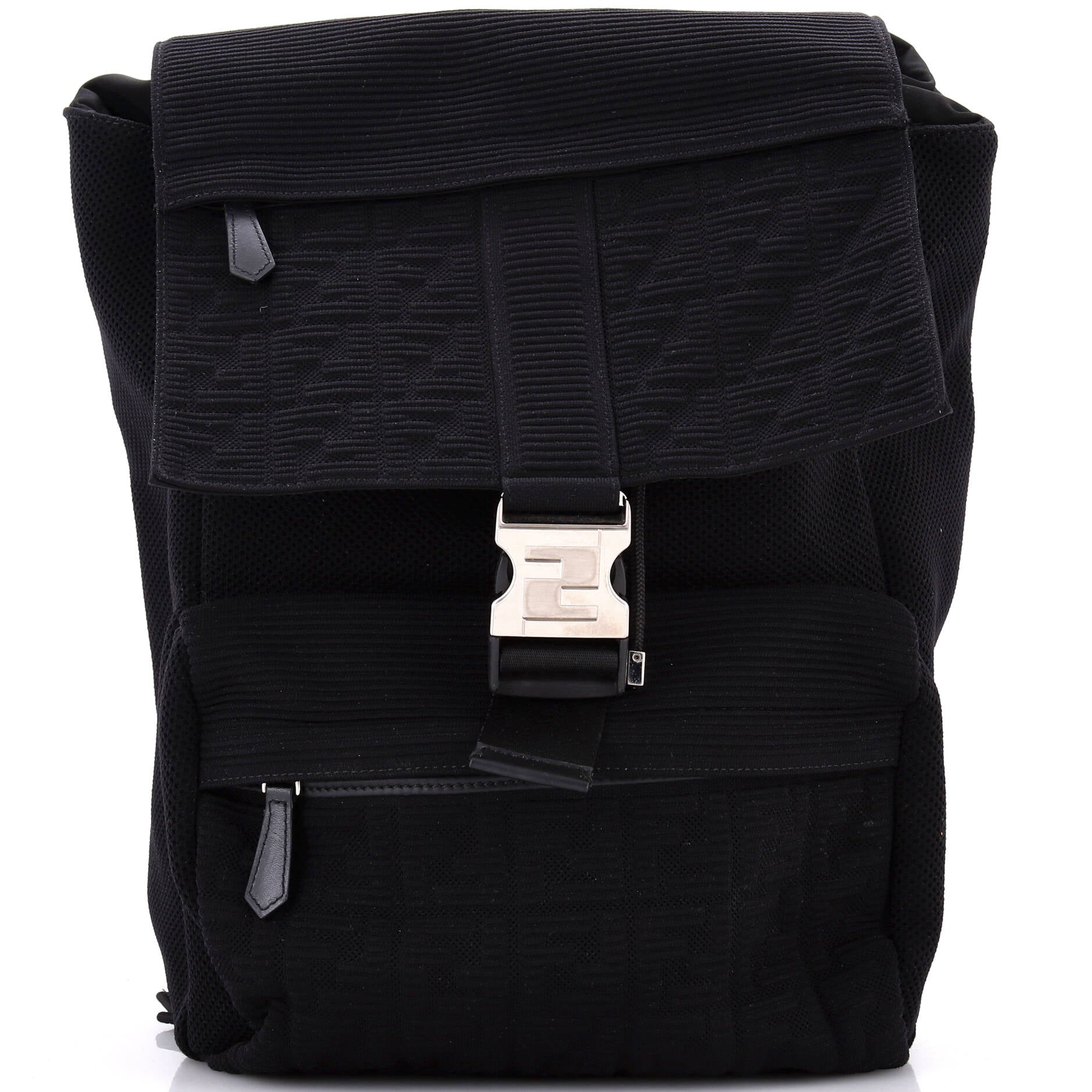 Fendiness Backpack Zucca Jacquard and Mesh Medium