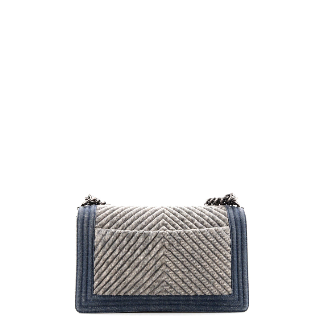 Boy Flap Bag Chevron Denim New Medium