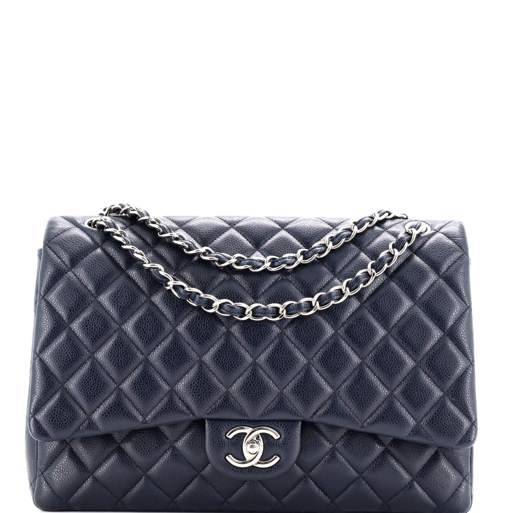 Classic Double Flap Bag Quilted Caviar Maxi