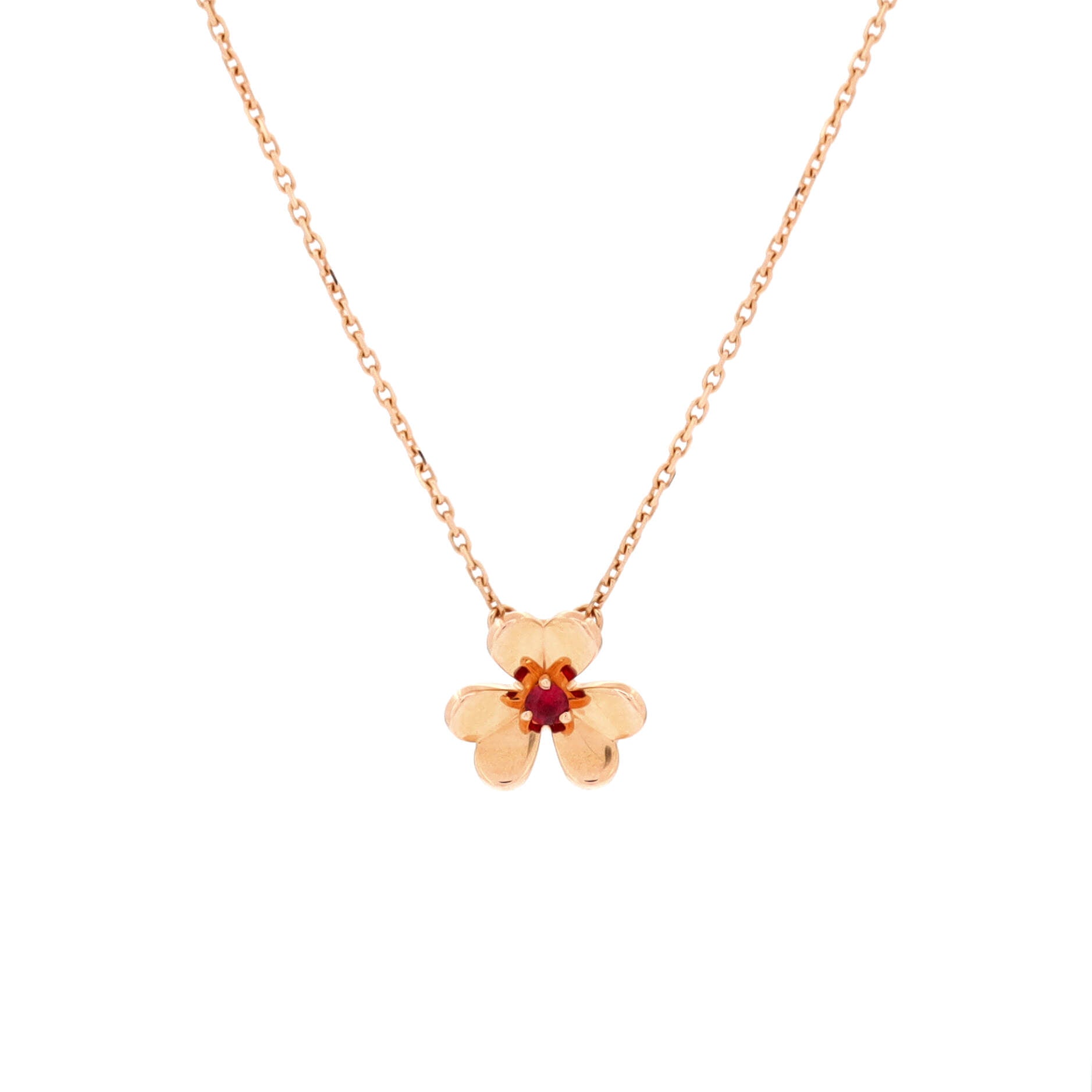 Frivole Pendant Necklace 18K Rose Gold with Ruby Mini