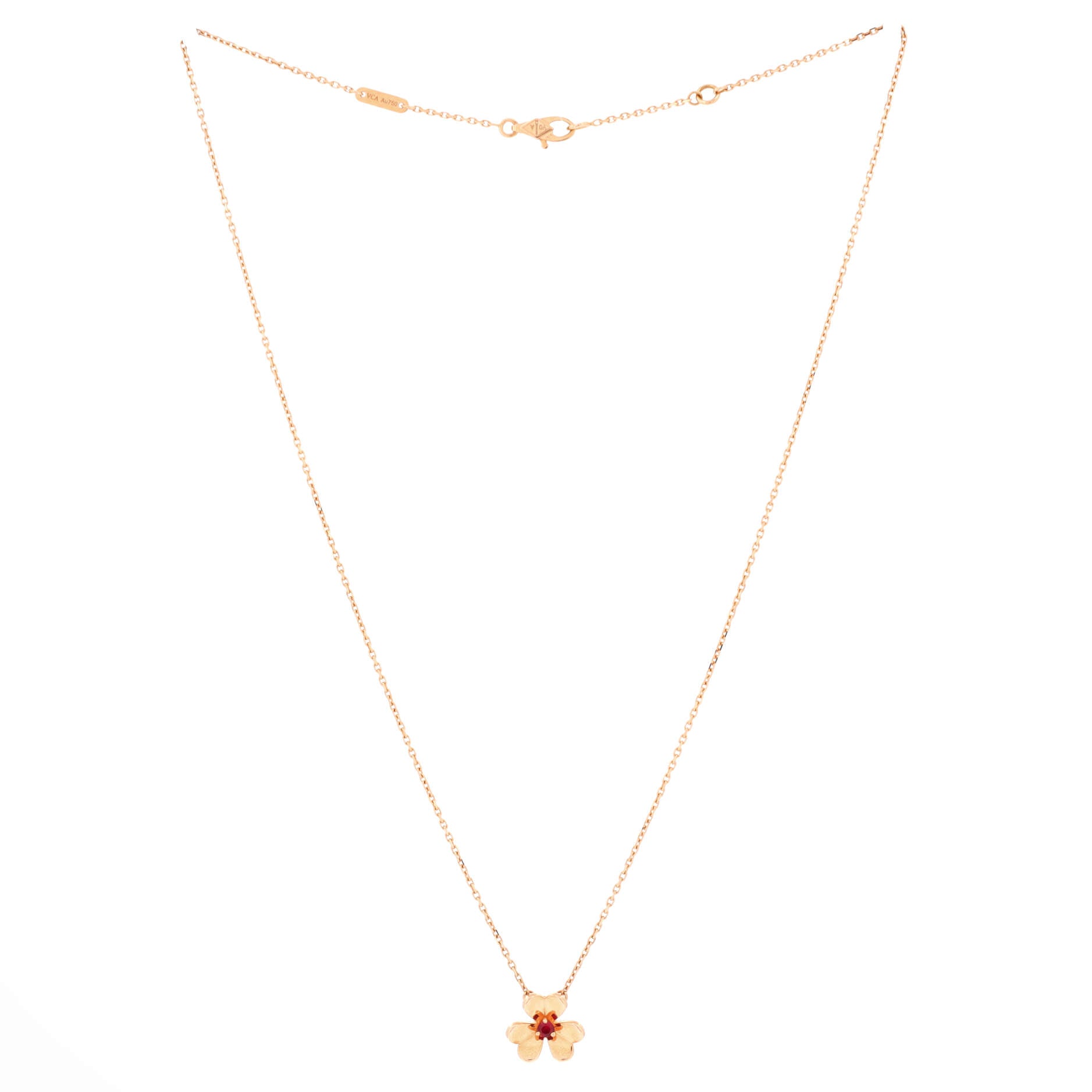 Frivole Pendant Necklace 18K Rose Gold with Ruby Mini