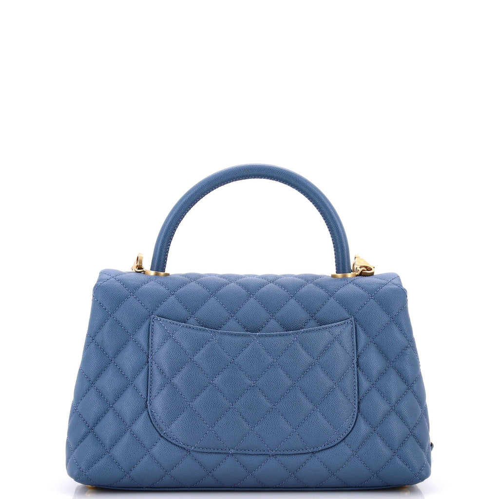 Coco Top Handle Bag Quilted Caviar Small