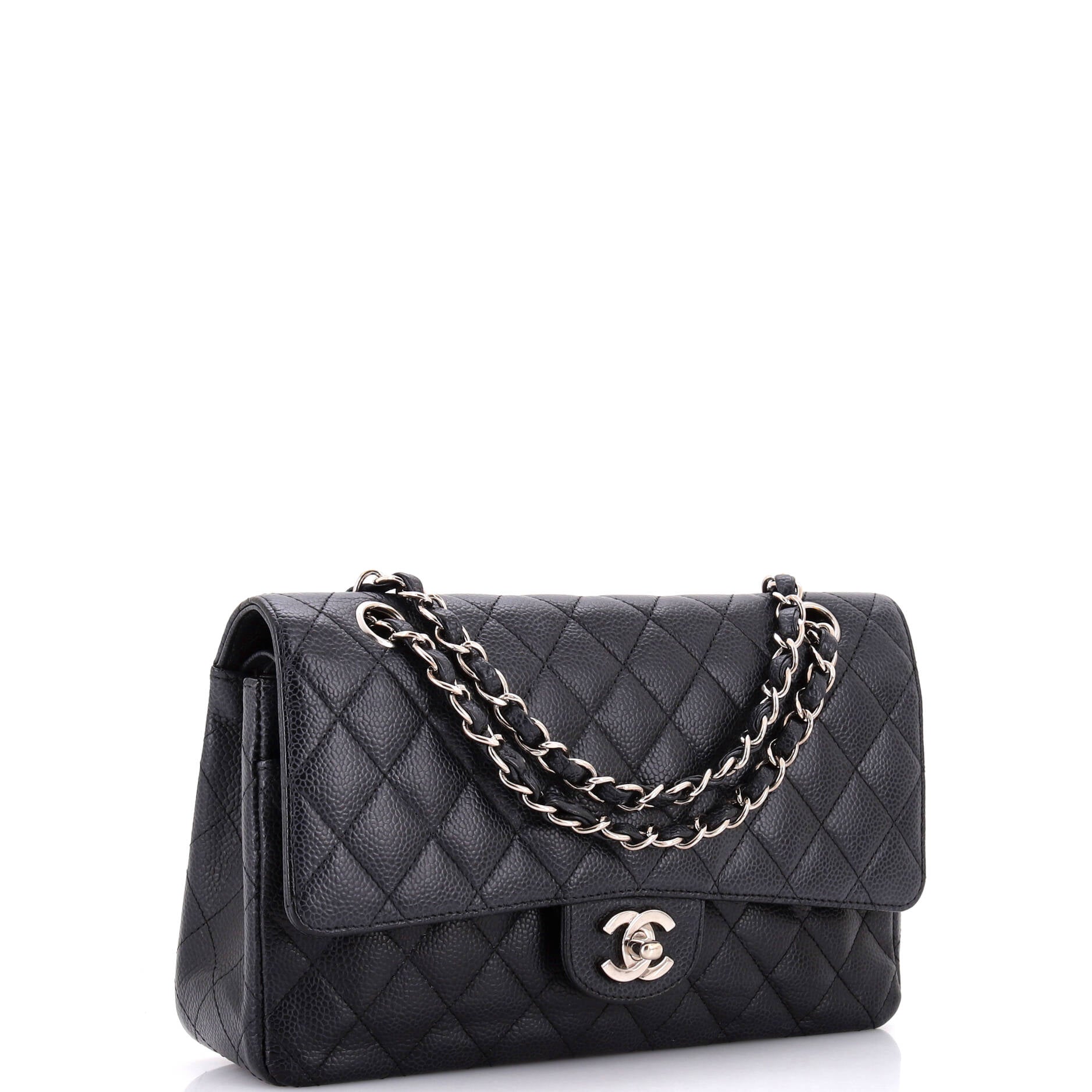 Classic Double Flap Bag Quilted Caviar Medium
