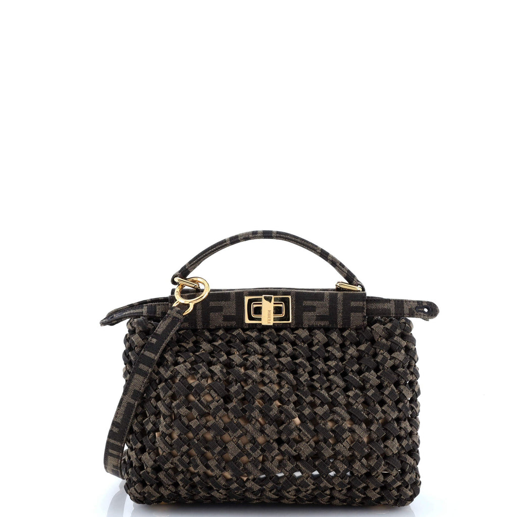 Peekaboo Bag Woven Zucca Canvas Mini