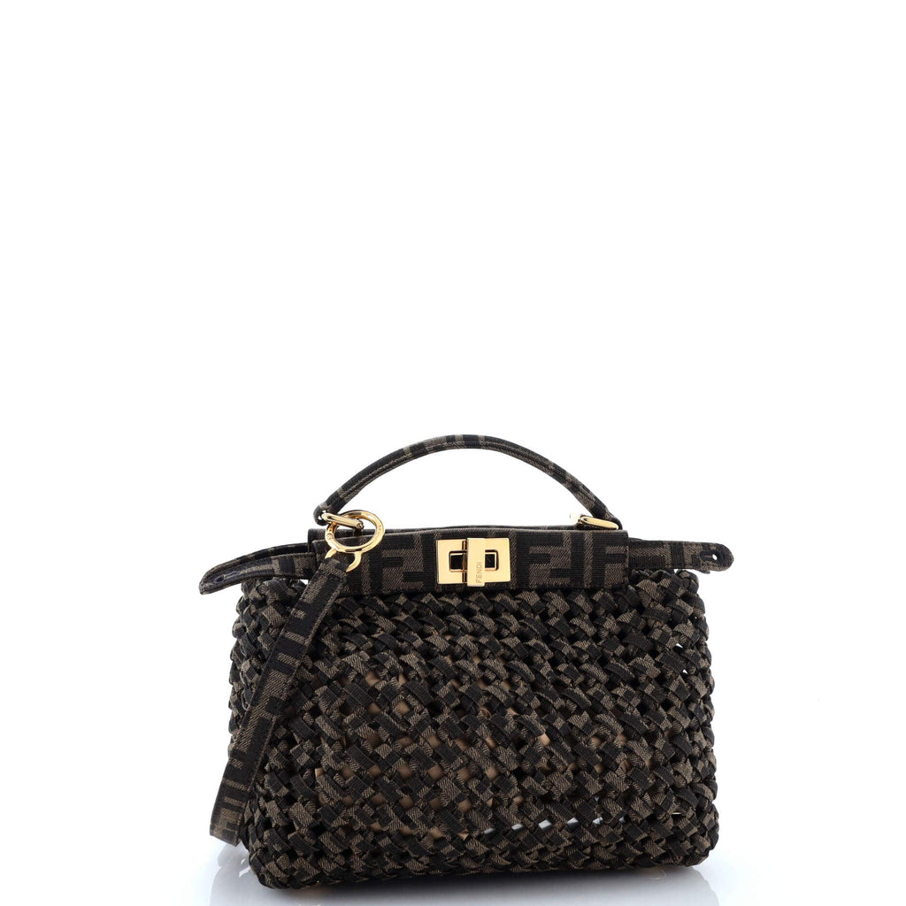 Peekaboo Bag Woven Zucca Canvas Mini