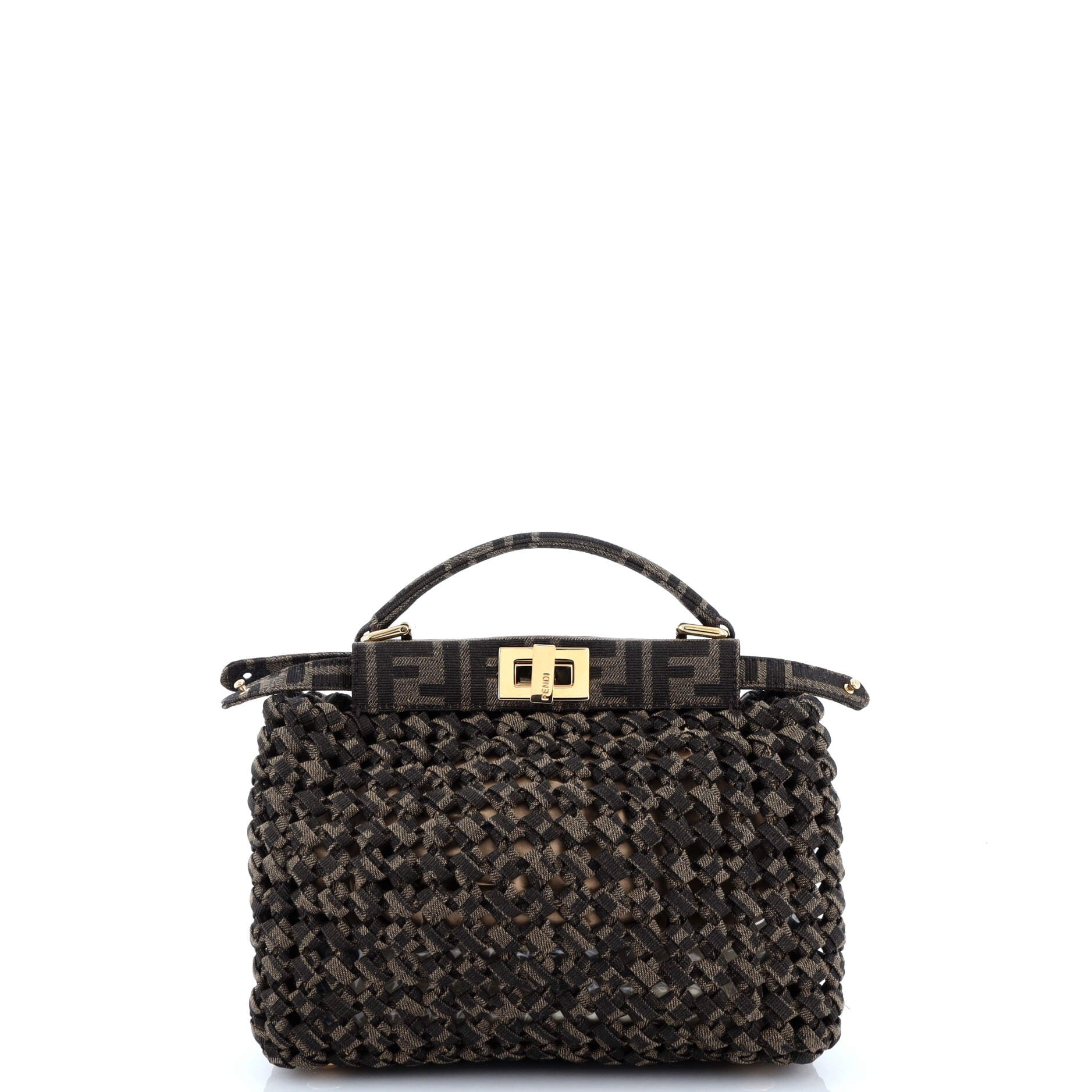 Peekaboo Bag Woven Zucca Canvas Mini