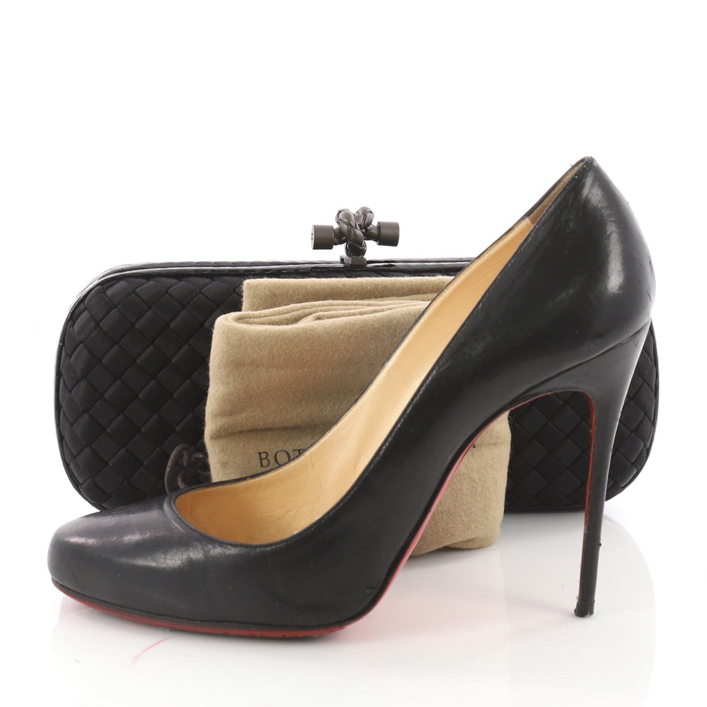 Box Knot Clutch Intrecciato Satin Long