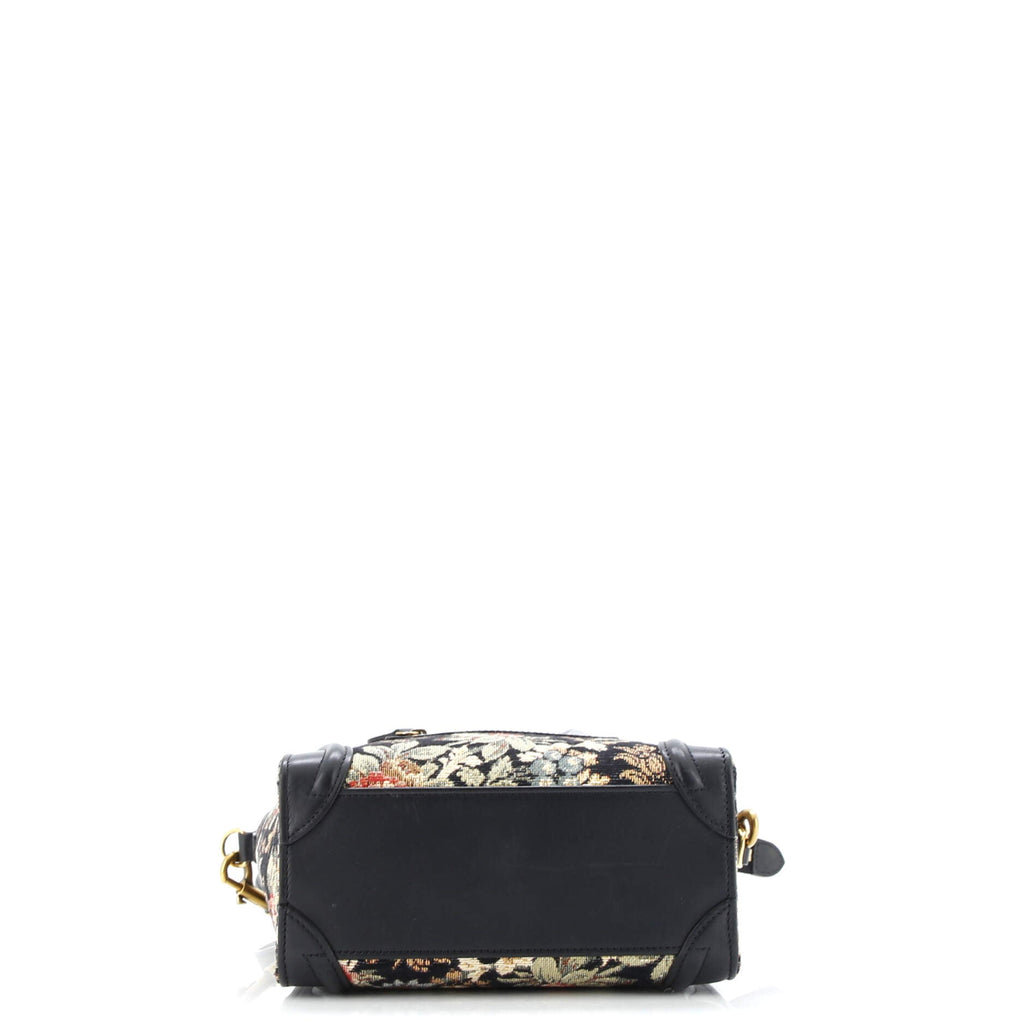 Luggage Bag Printed Jacquard and Leather Nano