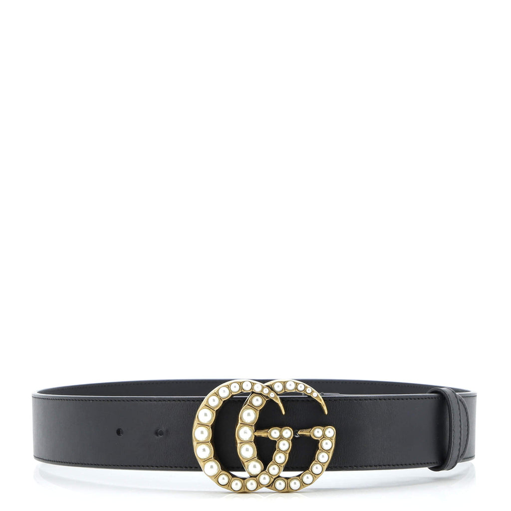 Pearly GG Marmont Belt Leather Wide