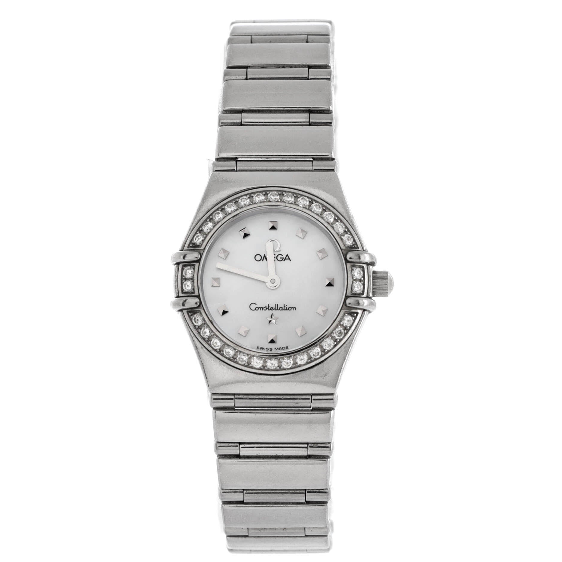 Constellation Quartz Watch Stainless Steel with Diamond Bezel and Mother of Pearl 23