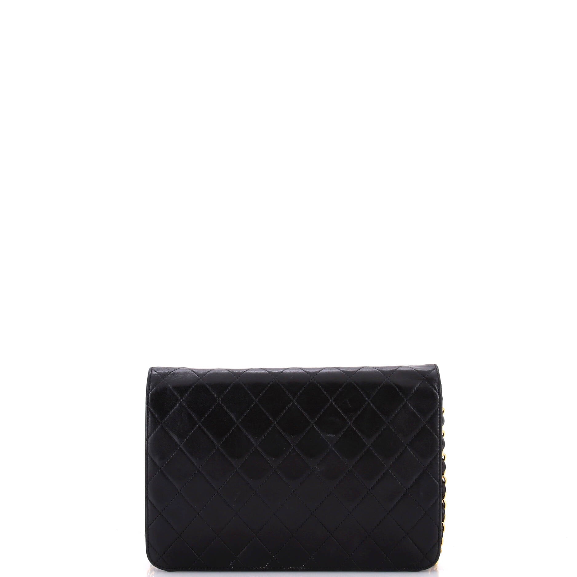 Vintage Clutch with Chain Quilted Leather Medium