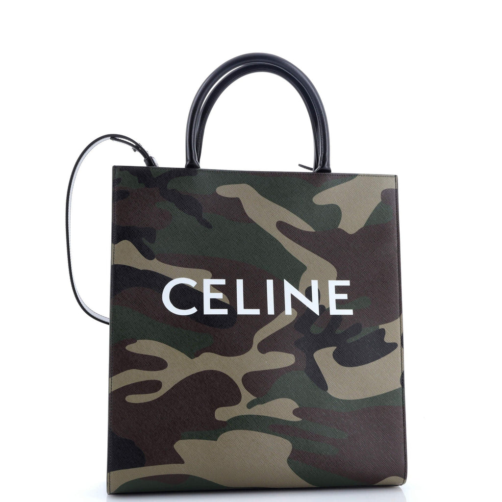 Vertical Cabas Tote Camouflage Coated Canvas Medium