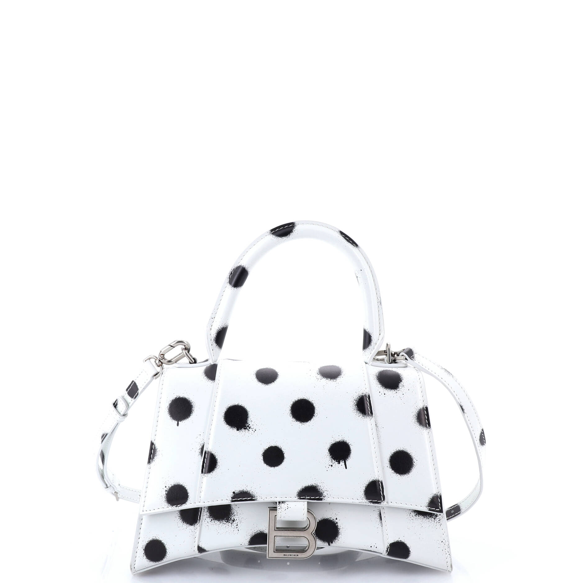 Hourglass Top Handle Bag Printed Leather Small