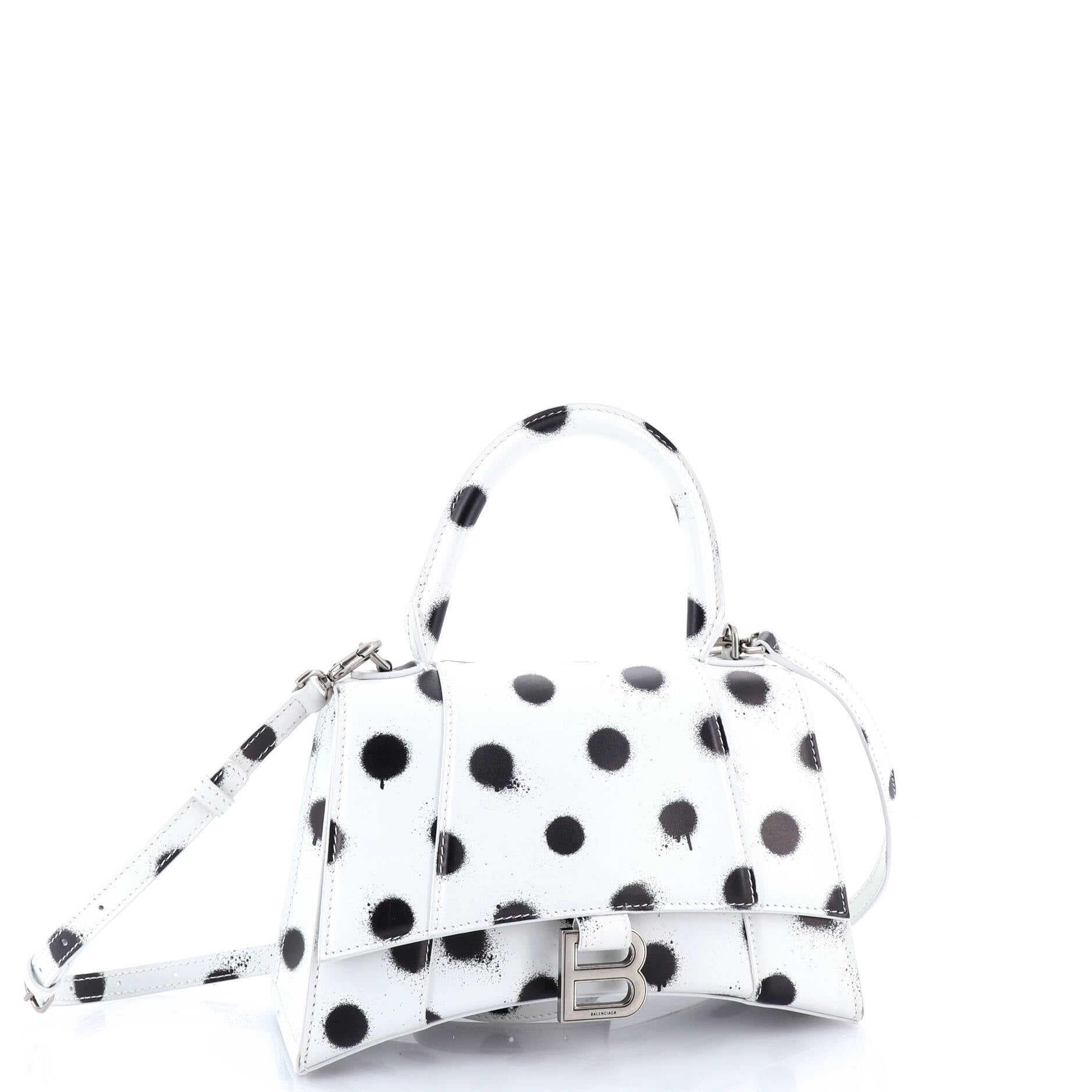 Hourglass Top Handle Bag Printed Leather Small