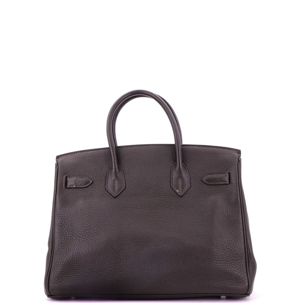 Birkin Handbag Ebene Clemence with Palladium Hardware 30