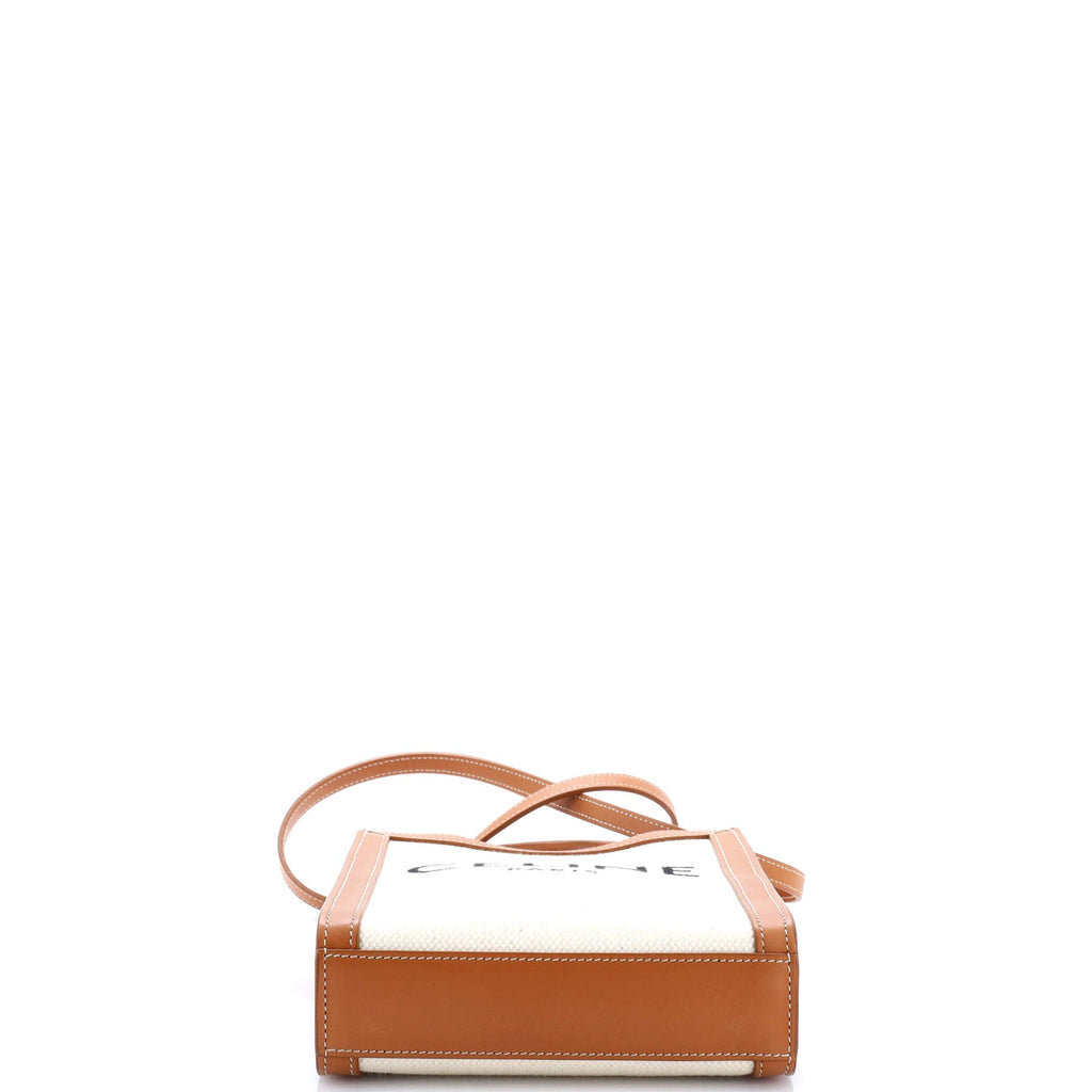 Vertical Cabas Tote Canvas with Leather Mini