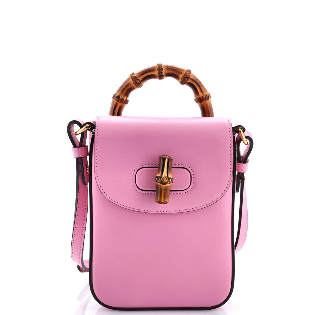 Bamboo Top Handle Backpack Leather Mini