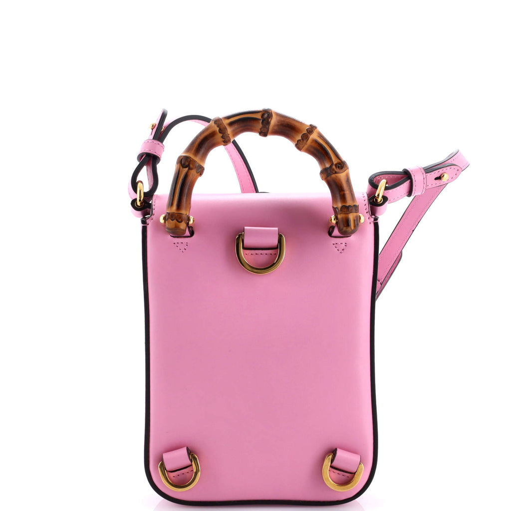 Bamboo Top Handle Backpack Leather Mini
