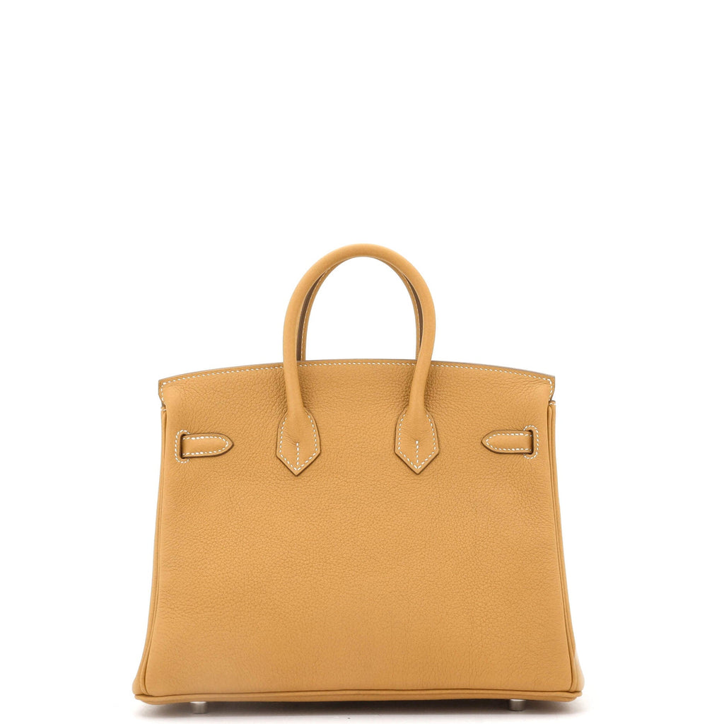 Birkin Handbag Natural Sable Clemence with Palladium Hardware 25
