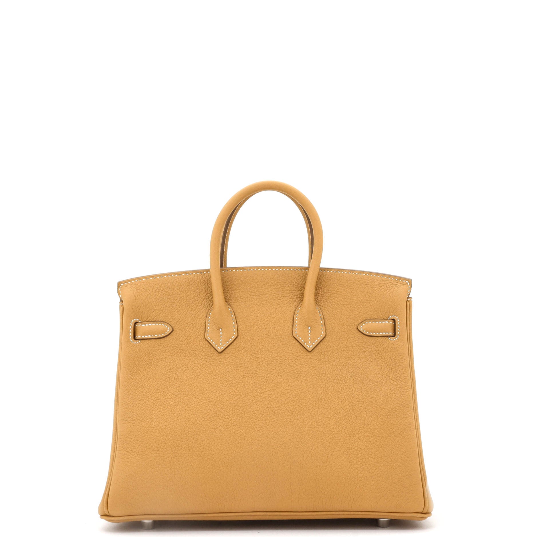 Birkin Handbag Natural Sable Clemence with Palladium Hardware 25